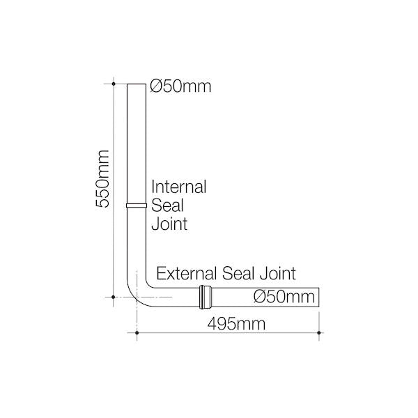 Caroma Extended Mid Level Flush Pipe Spares Kit