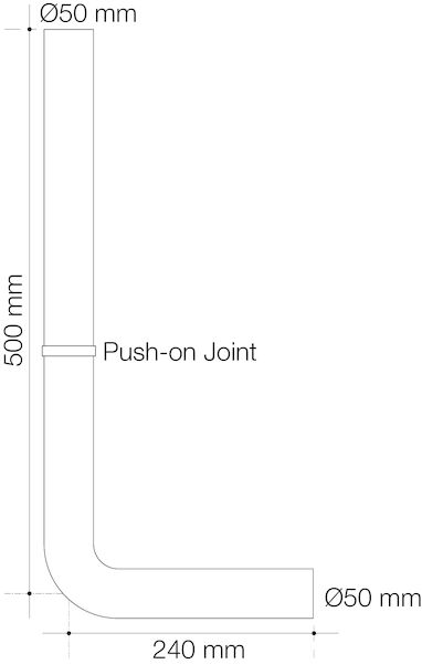 Stylus Mid Level Flush Pipe Kit Stylus