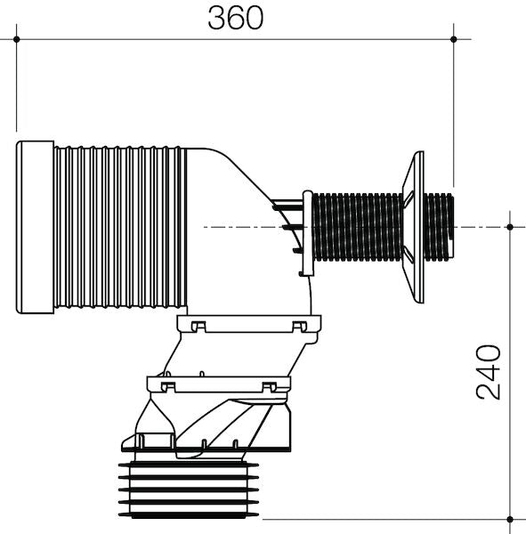 Caroma Uni-Orbital Connector Long