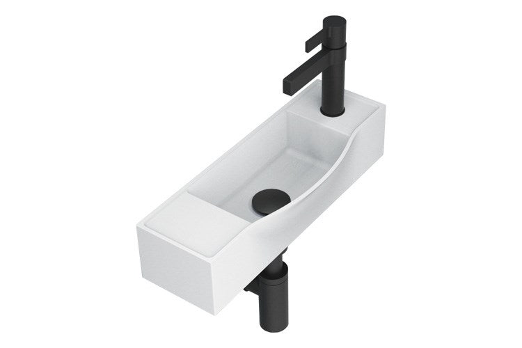 ADP Halo Wall Basin Wall Basins Gloss White Right Tap Hole