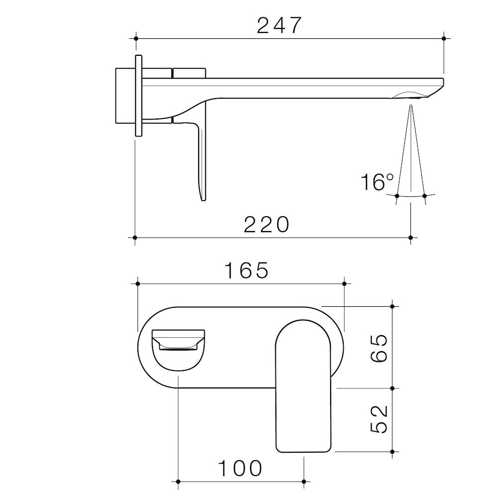 Caroma Urbane II Wall Basin / Bath Trim Kit Round Cover Plate Chrome 220mm 6 Star Lead Free