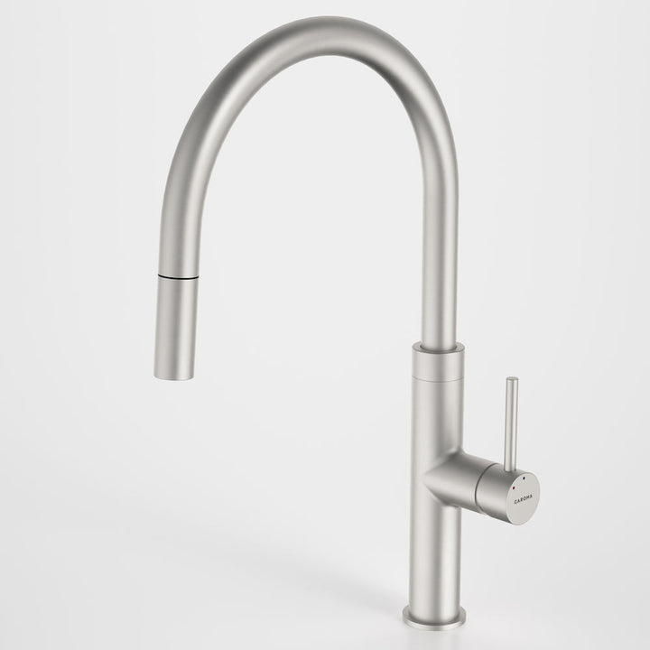 Caroma Liano II Pull Out Sink Mixer Brushed Nickel Lead Free