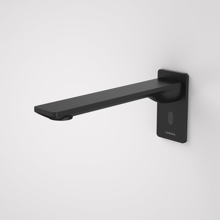 Caroma Urbane II Sensor Activated 220 mm Wall Outlet/Tap Set Complete 6-Star Matte Black Lead Free