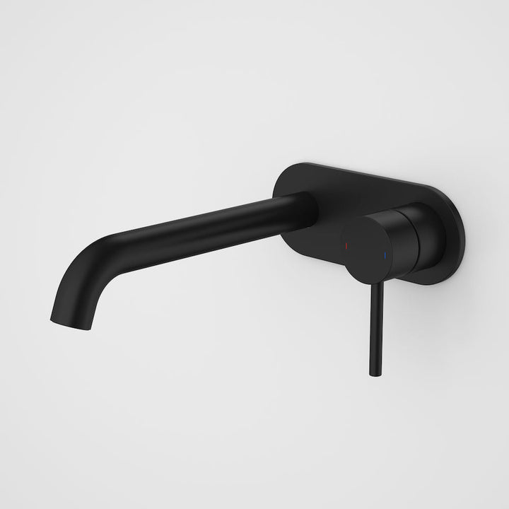 Caroma Liano II 210mm Wall Basin / Bath Mixer Rounded Cover Plate Matte Black Lead Free