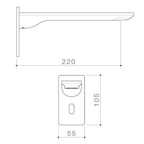 Caroma Urbane II Sensor Activated 220 mm Wall Outlet/Tap Set Complete 6-Star Matte Black Lead Free