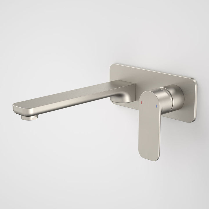 Caroma Luna Wall Basin/Bath Mixer Brushed Nickel Lead Free