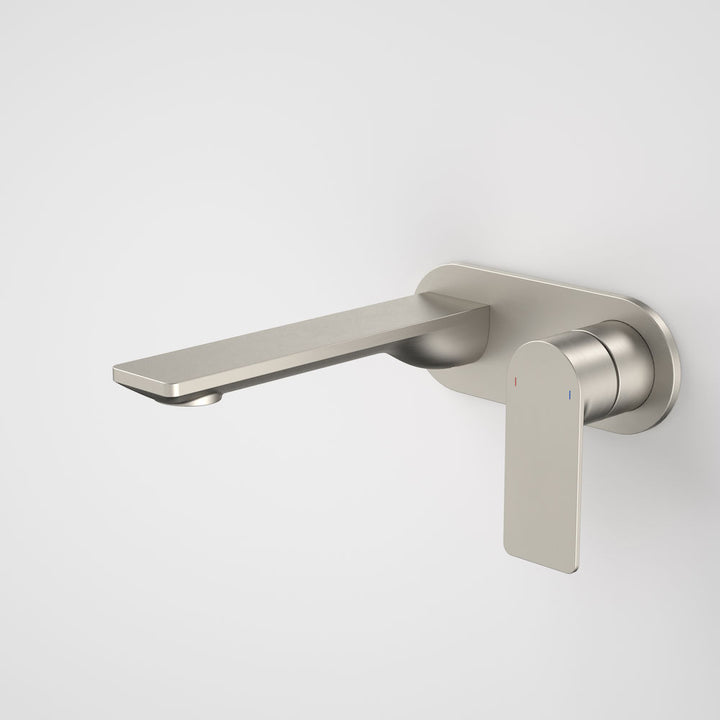 Caroma Urbane II Wall Basin / Bath Mixer Round Cover Plate Brushed Nickel 180mm Lead Free