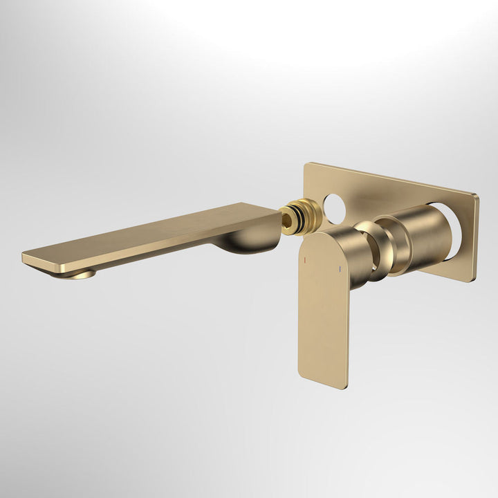 Caroma Urbane II 180mm Wall Basin / Bath Trim Kit Rectangular Cover Plate Brushed Brass Lead Free