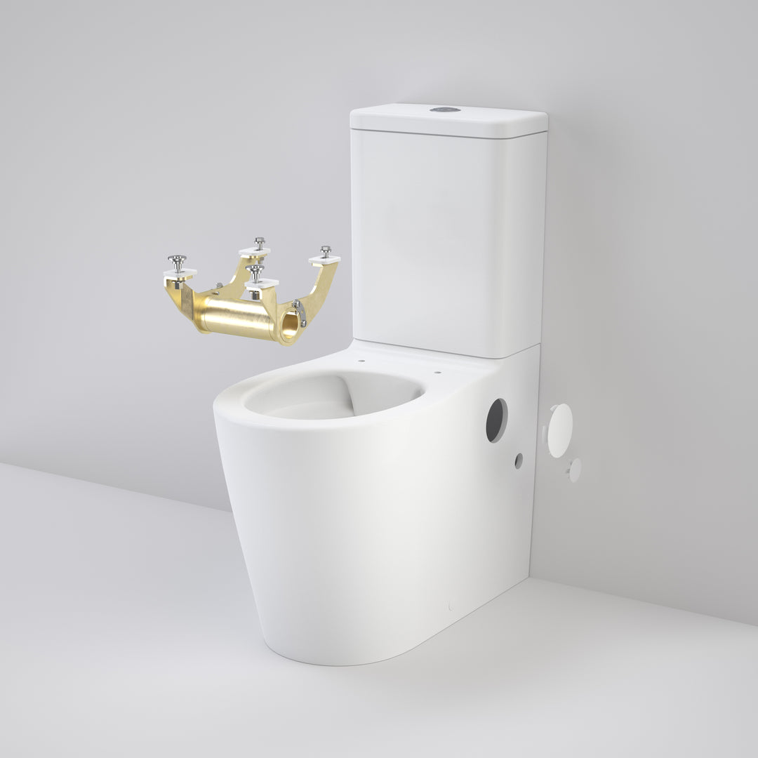 Caroma Care 660 Cleanflush Wall Faced Close Coupled Easy Height BI Suite with Armrest Mounting Kit - with GermGard®