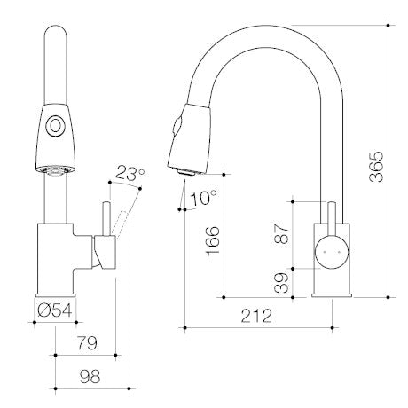 Caroma Husk Retractable Dual Spray Sink Mixer Lead Free