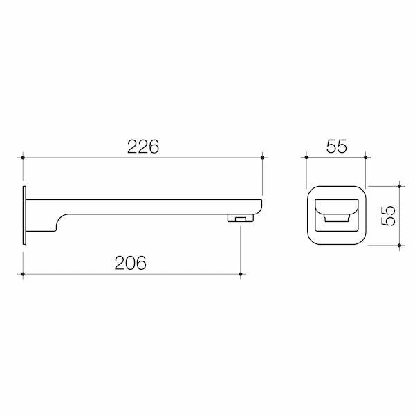 Luna Wall Basin/Bath Outlet Chrome Lead Free