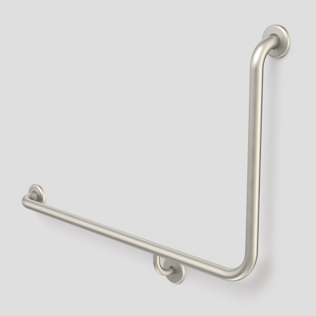 Caroma Care Support Grab Rail 90 Degree 960X600 Left Hand Brushed Nickel
