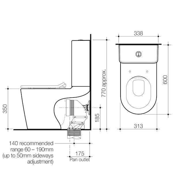 Caroma Liano Junior Cleanflush® Wall Faced Toilet Suite