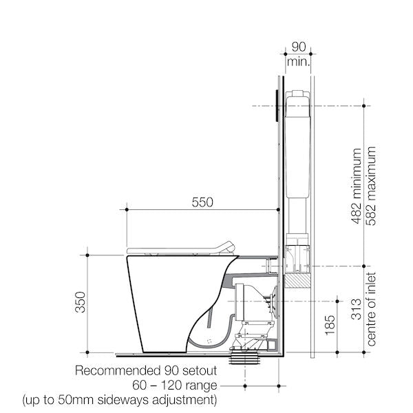 Caroma Liano Junior Cleanflush® Invisi Series II® Wall Faced Toilet Suite