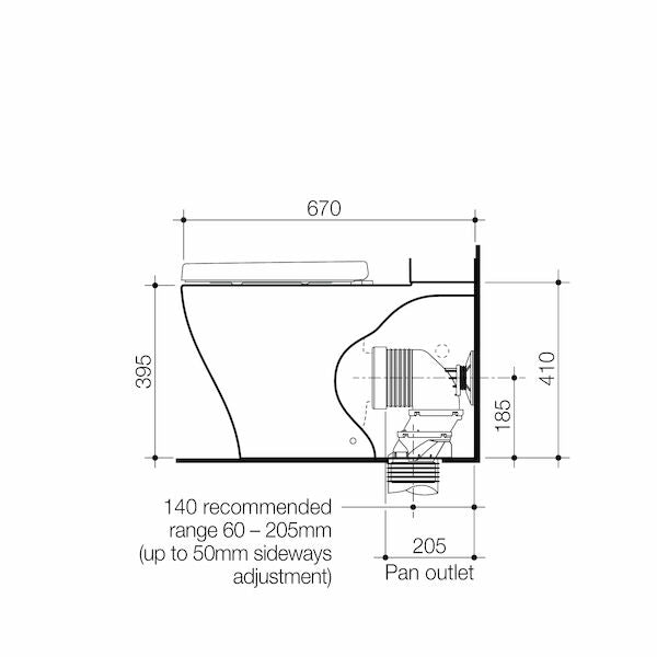 Caroma Luna Wall Faced Close Coupled 4 Star Pan + Uniorb