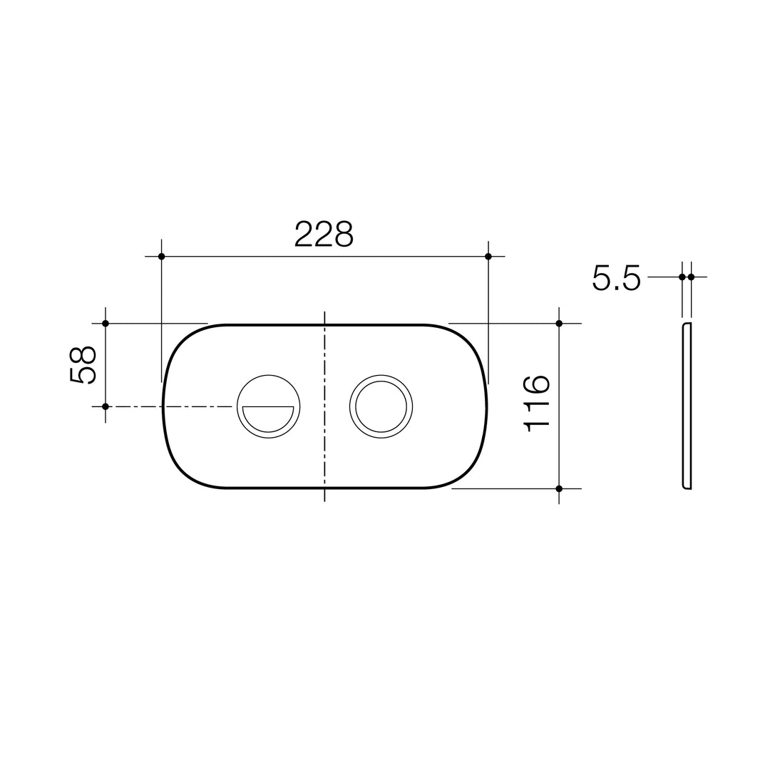 Caroma Contura II Invisi Series II® Round DC Dual Flush Button Panel Black