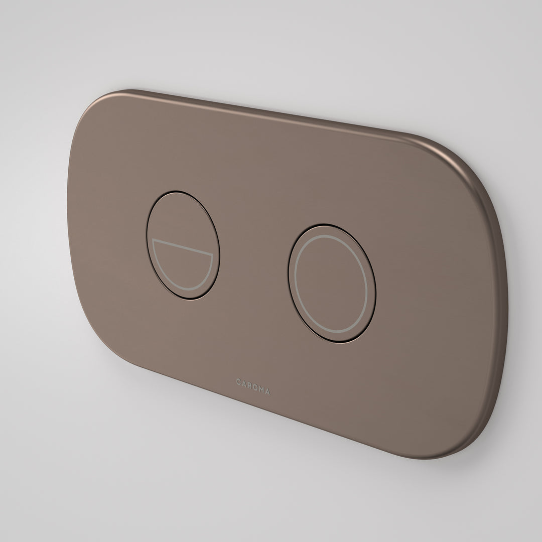 Caroma Contura II Invisi Series II® Round DC Dual Flush Button Panel Brushed Bronze