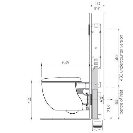 Caroma Contura II Cleanflush® Wall Hung Invisi Series II® Suite GermGard® Under Counter Matte White