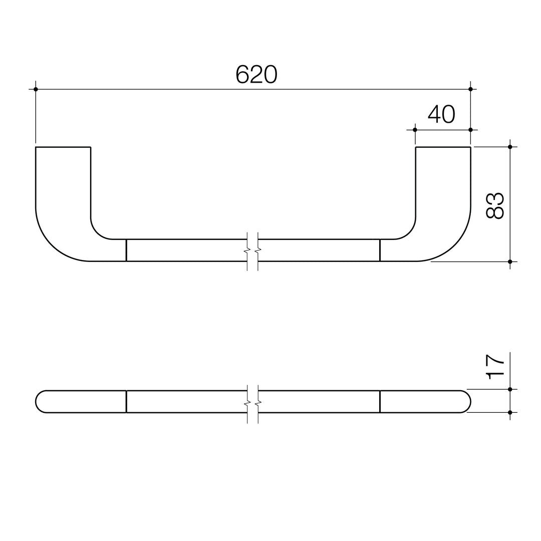 Caroma Contura II 620mm Single Towel Rail – Brushed Brass