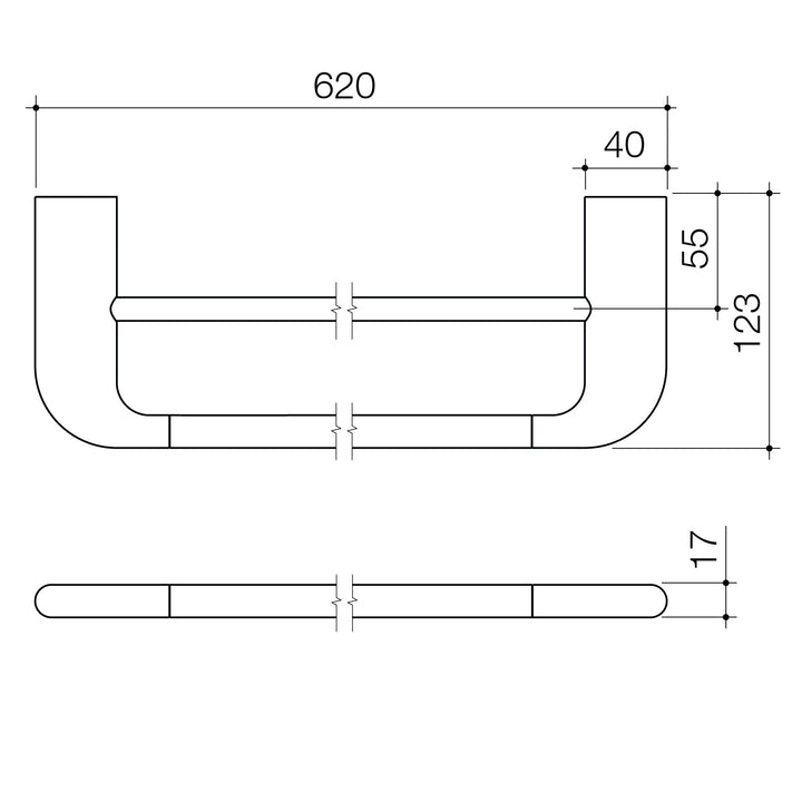 Caroma Contura II 620mm Double Towel Rail – Brushed Brass