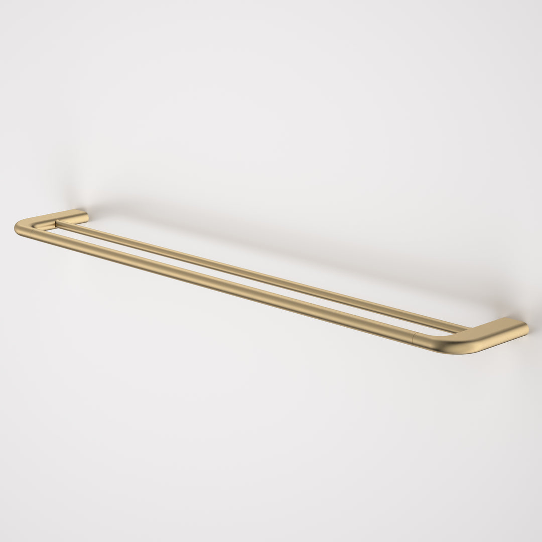 Caroma Contura II 820mm Double Towel Rail – Brushed Brass