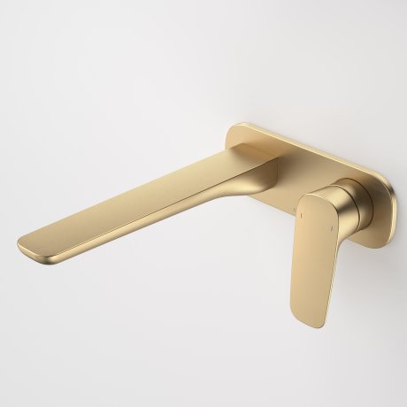 Caroma Contura II Wall Basin/Bath Mixer 220mm Brushed Brass