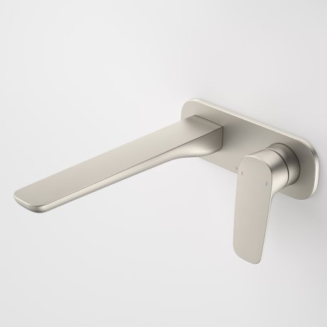 Caroma Contura II Wall Basin/Bath Mixer 220mm Brushed Nickel