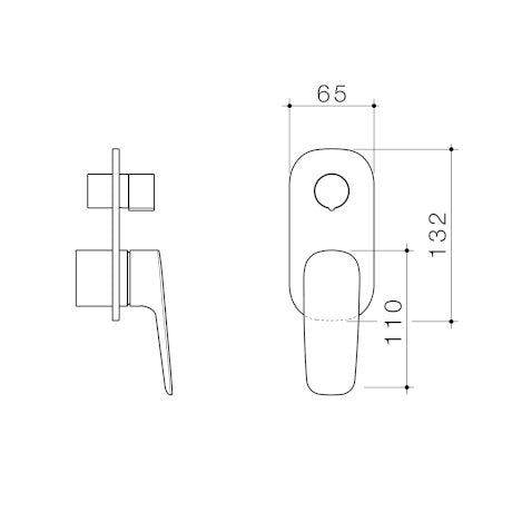 Caroma Contura II Bath/Shower Mixer with Diverter Trim Kit Brushed Nickel