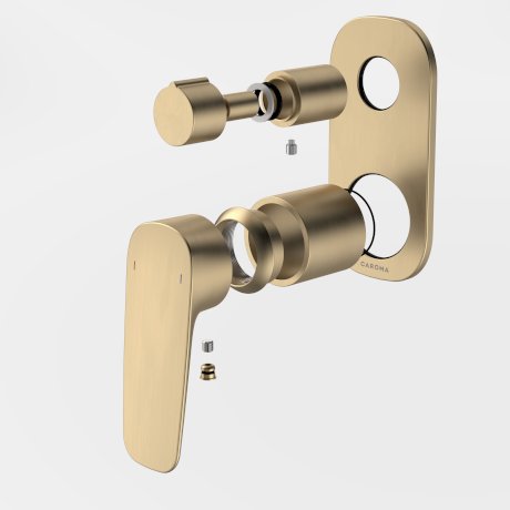 Caroma Contura II Bath/Shower Mixer with Diverter Trim Kit Brushed Brass