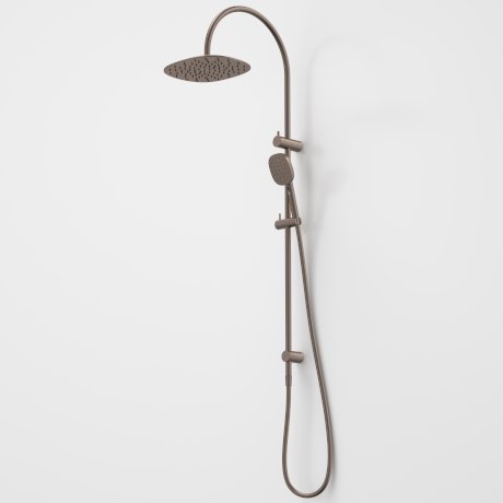 Caroma Contura II Rail Shower with Overhead Brushed Bronze