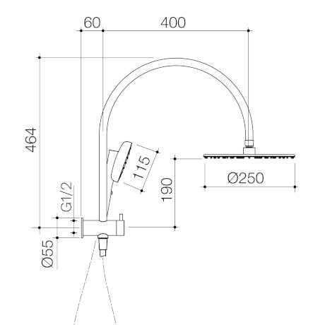 Caroma Contura II Compact Twin Shower Matte Black