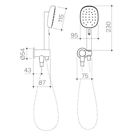 Caroma Contura II Hand Shower Matte Black