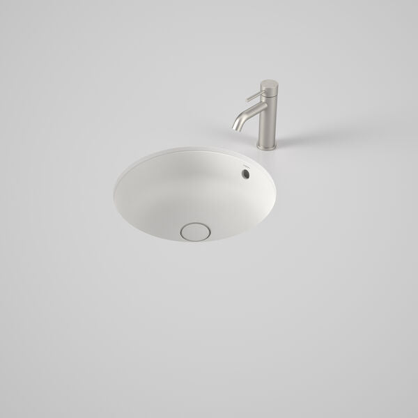 Caroma Liano II 440 Round Under Counter / Over Counter Basin No Tap Hole with Overflow Matte White