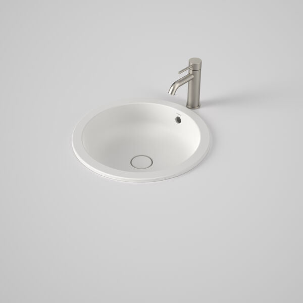 Caroma Liano II 440 Round Under Counter / Over Counter Basin No Tap Hole with Overflow Matte White