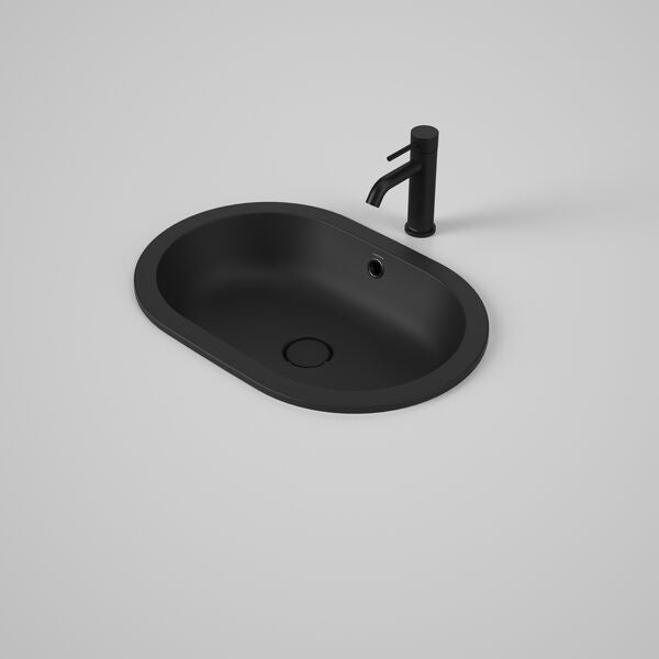 Caroma Liano II 580 Pill Under/Over Counter Basin No Tap Hole Overflow Matte Black