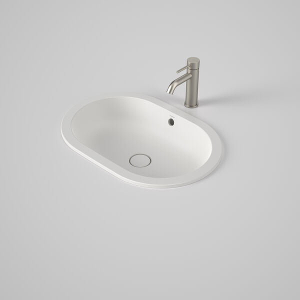 Caroma Liano II 580 Pill Under/Over Counter Basin No Tap Hole Overflow Matte White