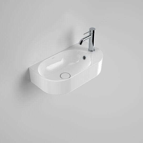 Caroma Liano II Hand Wall Basin 1 Tap Hole Overflow White