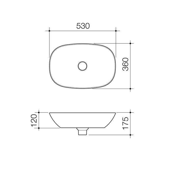 Caroma Contura II 530mm Above Counter Basin Matte Clay