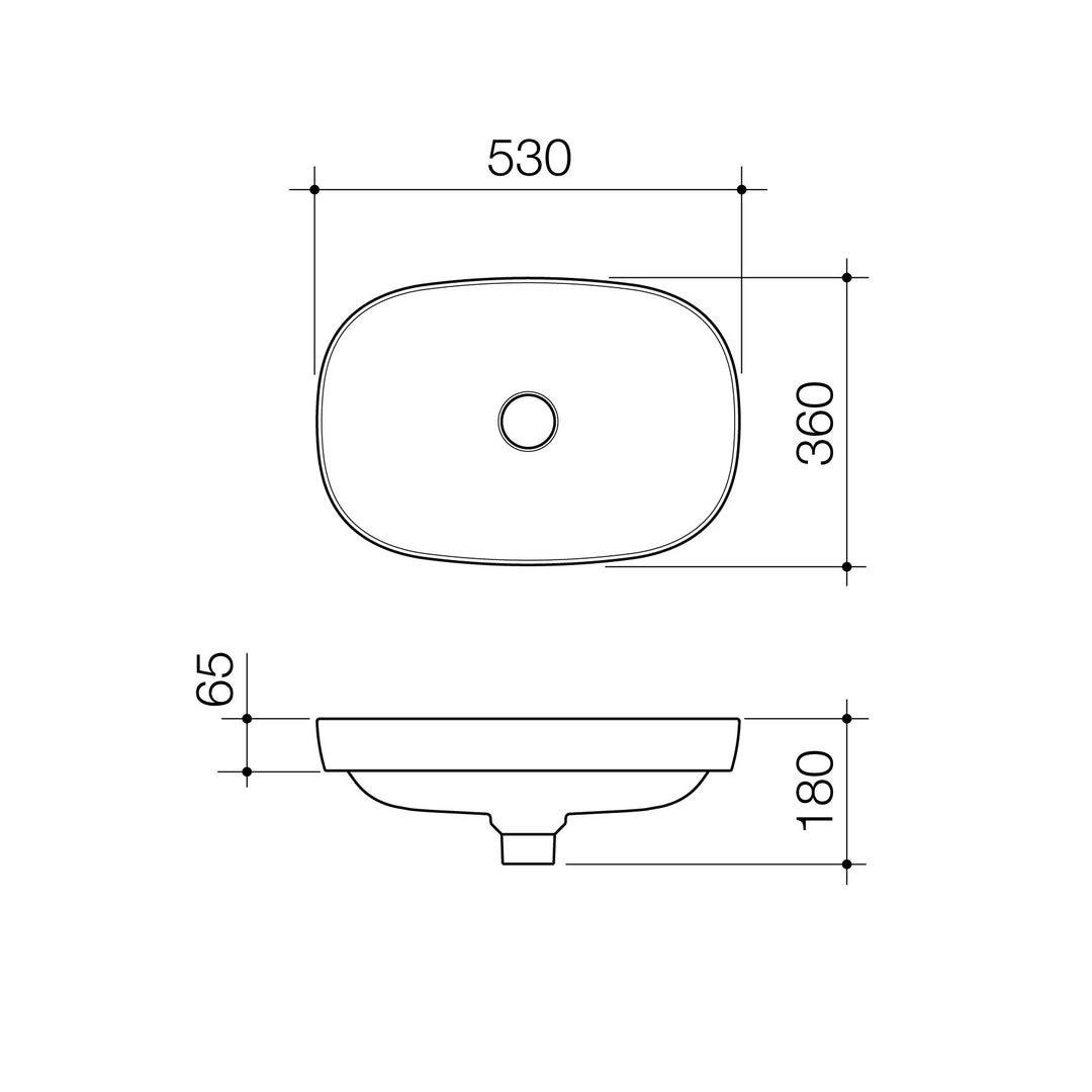 Caroma Contura II 530mm Inset Basin Matte Clay