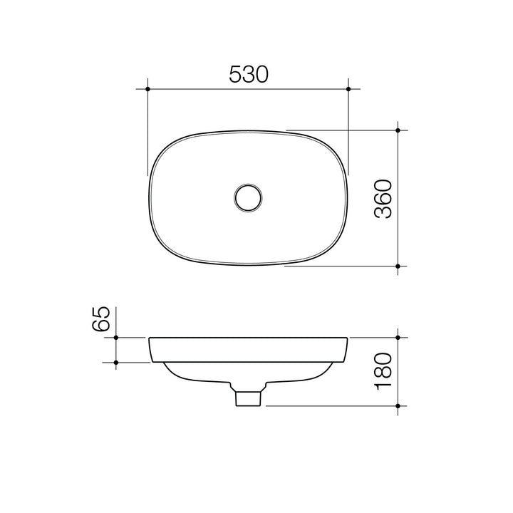 Caroma Contura II 530mm Inset Basin Matte Clay