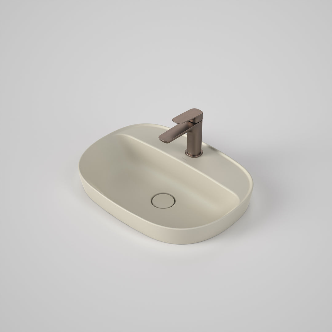 Caroma Contura II 530mm Inset Basin with Tap Landing (1 Tap Hole) Matte Clay