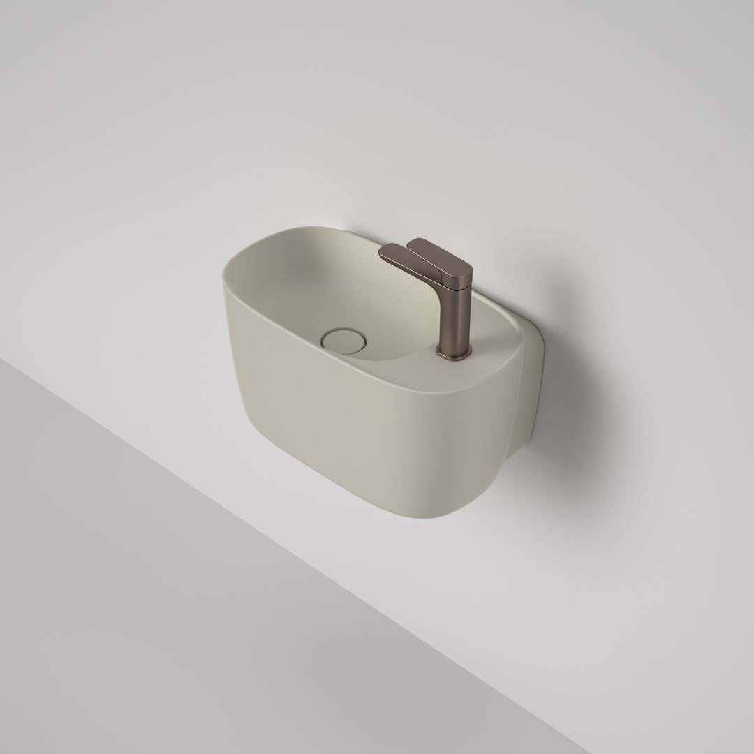 Caroma Contura II Hand Wall Basin (1 Tap Hole) Matte Clay