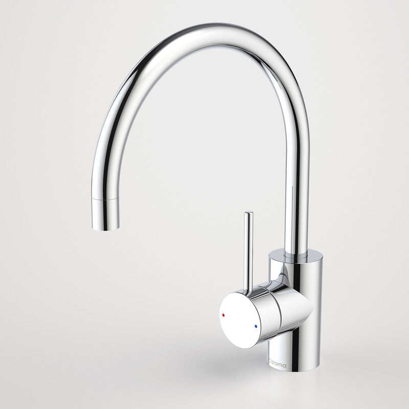 Caroma Pin Lever Gooseneck Sink Mixer Chrome