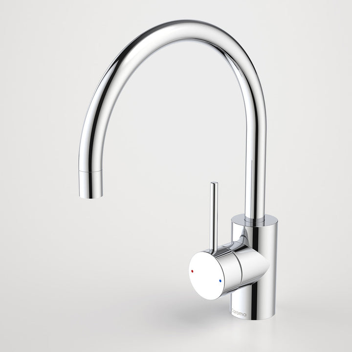 Caroma Pin Lever Gooseneck Sink Mixer Chrome