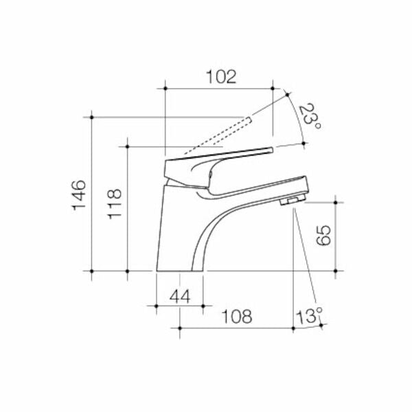 Dorf Kip Basin Mixer Chrome Lead Free