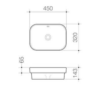 Caroma Luna Inset Basin (without tap landing)