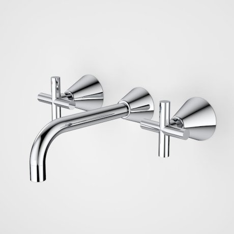 Caroma Classic Cross Wall Basin Set Chrome