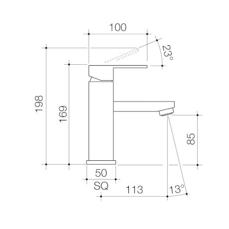 Caroma Quatro Solid Basin Mixer Chrome Lead Free