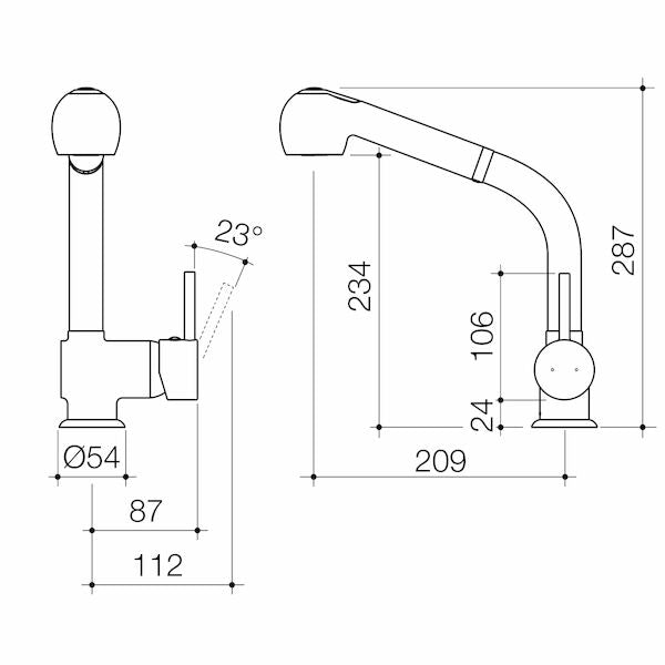 Caroma Cardinal II Retractable Dual Spray Mixer Lead Free