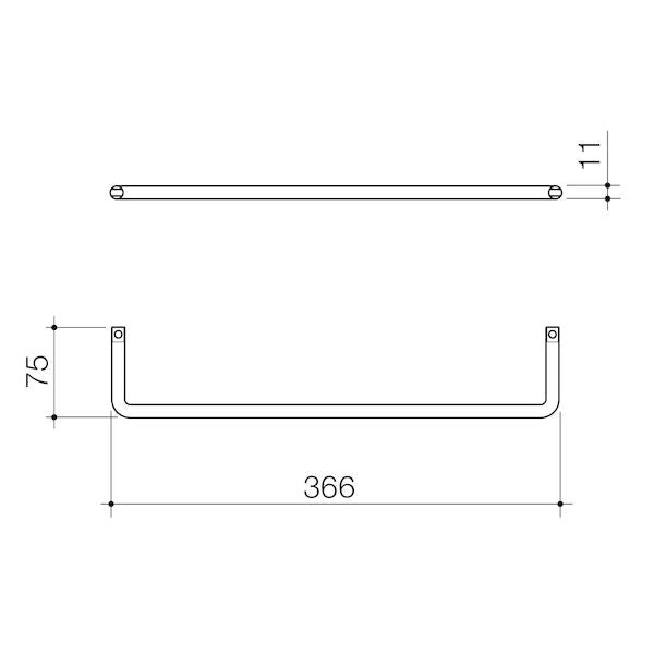 Caroma Urbane II Universal Towel Rail Gun Metal